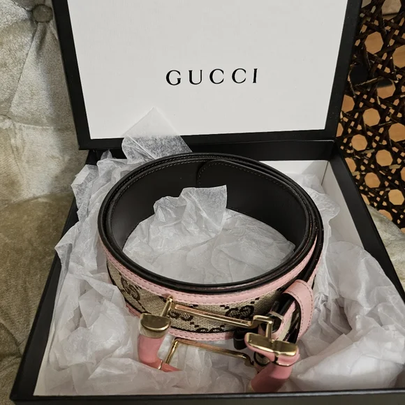 Authentic Gucci canvas and leather belt - Picture 2 of 8